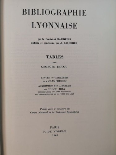 Lyonnaise bibliography - lyonnaise,