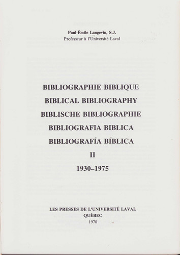 Bibliographie biblique