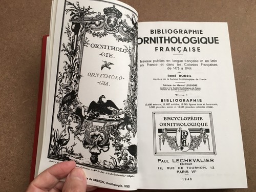 Bibliographie ornithologique - bibliographie,