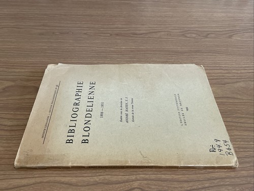 Bibliographie blondelienne - bibliographie,